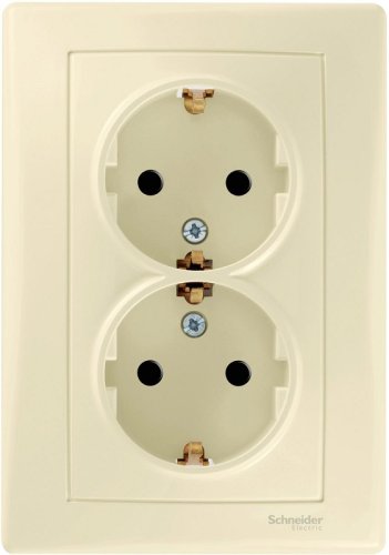 Розетка с заземлением Schneider Electric Sedna 1-м. 2 мод. бежевый картинка